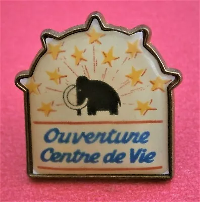 AT965*) Enamel French Mammoth Elephant Ouverture Centre De Vie Badge Lapel Pin • $5.04