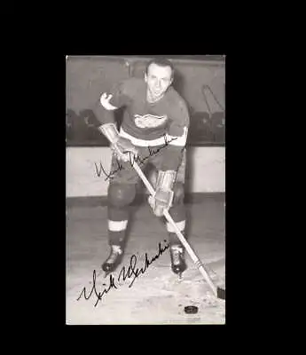 Nick Mickoski Signed JD McCarthy Vintage Postcard 1950`s 60`s Detroit Red Wings  • $20