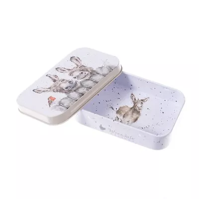 Wrendale Hee Haw Donkeys And Robin Keepsake Gift Tin With Artwork By Hannah Dale • £4.99