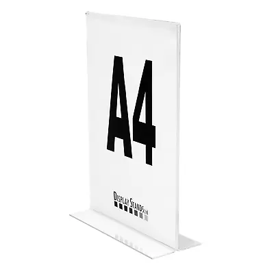 Acrylic Poster Holders Counter Sign Display Stands DOUBLE SIDED (SU+DBL) • £6.09