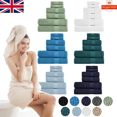 Hotel Quality 100% Cotton Towels Bathroom Towel Set 500GSM Luxury Towel Sets • £19.99
