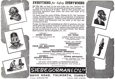 £5 • Buy Vintage Siebe, Gorman & Co.  Protective Equipment Advert - Original 1945 WWII
