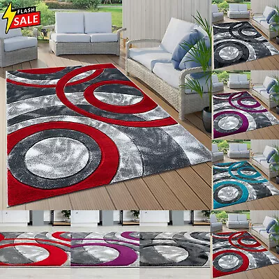 Non Slip Modern Large Area Rugs For Living Room Hallway Carpet Bedroom Floor Mat • £9.49