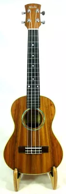 $99 • Buy Alulu Solid Acacia Koa Tenor Ukulele, Natural Wood Grain, Hard Case, HU760