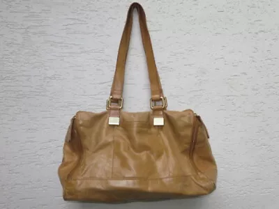 HOBO THE ORIGINAL Victor Beige Tan Leather Shoulder Bag Purse Handbag Satchel US • $20