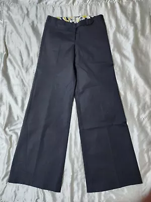 Women's Milly New York Black Wide Leg Cotton Lycra Dress Pants Trousers Size 4 • $22