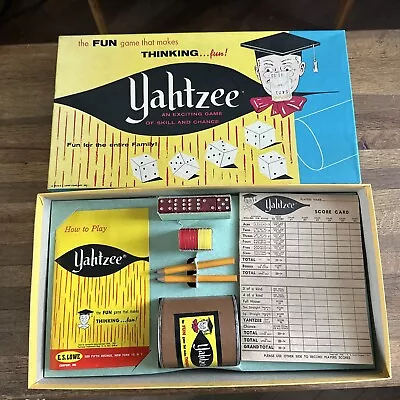 NM Complete Unplayed 1961 Yahtzee Game By ES Lowe Dice Boardgame Vintage 1956 • $45