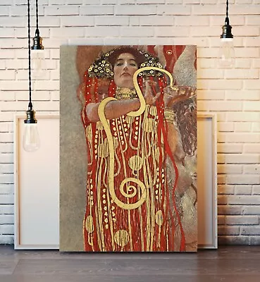 CANVAS WALL ART PRINT ARTWORK PICTURE FRAMED POSTER Gustav Klimt Hygieia Goddess • £14.99