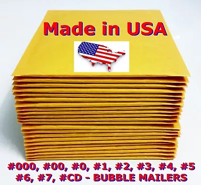 Kraft Selfseal Bubble Mailer Padded Envelopes Size 0 1 2 3 4 5 6 7 00 000 CD DVD • $55.75