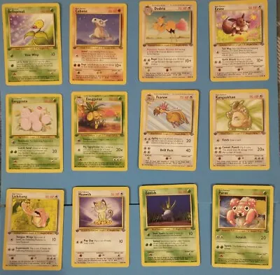 Pokémon TCG 1st Edition Jungle 21 Card Lot NM - Kangaskhan Eevee Meowth Etc • $6