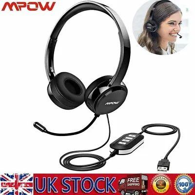 £19.59 • Buy MPOW BH071 USB 3.5mm Wired Computer PC Headset Headphones W/ MIC- Skype, Webinar