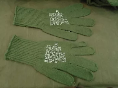 USGI US Military Glove Inserts Wool / Nylon Gloves Size 5 Large 1985 New 36-C • $12.95