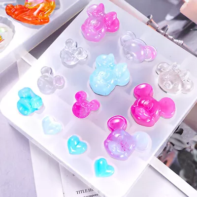 £4.79 • Buy Mickey Heart Silicone Pendant Mold Jewelry Making Resin Casting Mould Epoxy DIY