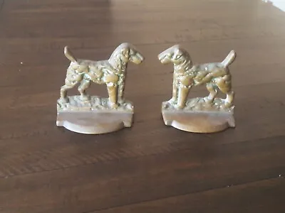 Vintage Bookends Dog  TerrierAiredaleFoxWelsh. Brass  • $65