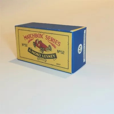 Matchbox Lesney 52a Maserati Racing Car B Style Repro Box • $8.36