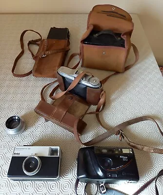 Old And Vintage Cameras. Agfa Isolette. Brownie No. 2. Kodak. Nikon. • £10