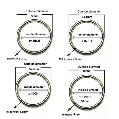 Lot 100 50 Metal O-rings Welded Nickel Plated High Quality 3/4  1  1-1/4  1-1/2  • $29.99