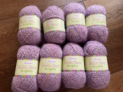 Herrschners Teddy Bear Brights Yarn Magic Lilac 8 Skeins New • $30