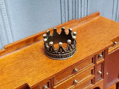 Tiny Miniature Crown Bronze Metal For Dolls Dollhouse Works With 1:12 Scale • $3.99