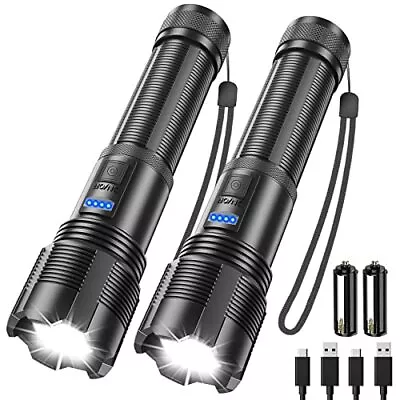 LED Flashlights High Lumens Rechargeable 2 Pack 8000 Lumens Super Bright LED... • $29.96