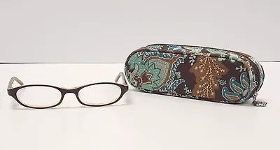 Vera Bradley Zip Around Eye Glass Holder In Java Blue Readers Retired • $20