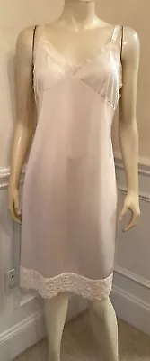 Bradley VINTAGE WN SZ 42 FULL SLIP BEIGE All Nylon Wide Nylon Hem Adj. Straps • $29.99