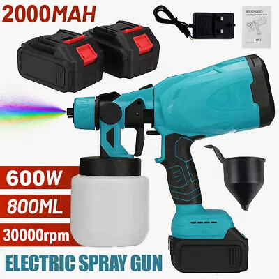 High Pressure Cordless Paint Sprayer Electric Airless HVLP Spray Gun +w/ Battery • $39.99