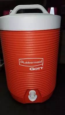 Vintage Rubbermaid Orange Gott 2 Gallon Water Cooler • $30