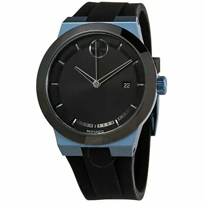 $399 • Buy Movado Bold 3600626 Blue Fusion Series Black Dial & Silicone Strap Mens Watch