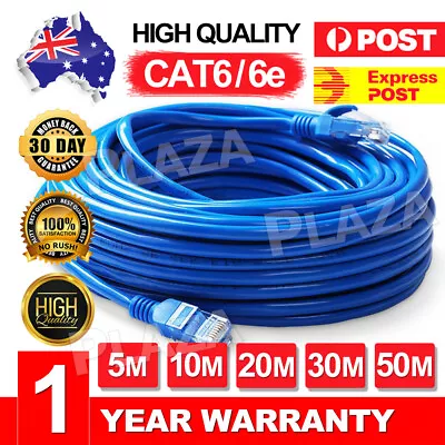 $7.85 • Buy 5m 10m 15m 20m 30m 50m Cat6 Cat6e Network Ethernet Cable Cables 100M/1000Mbps AU