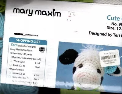 Nip Mary Maxim Crochet Kit Cute Cow Size- 12.5  Tall Must See!!! • $18.95