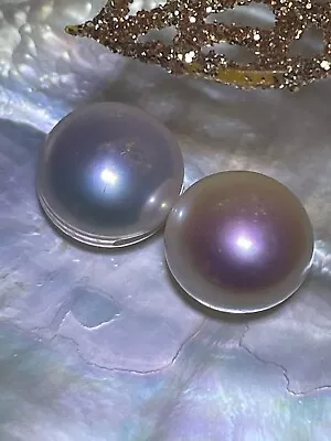 Loose Pair Gemmy Vintage Japanese Freshwater Button Pearls  11.5mm • $600