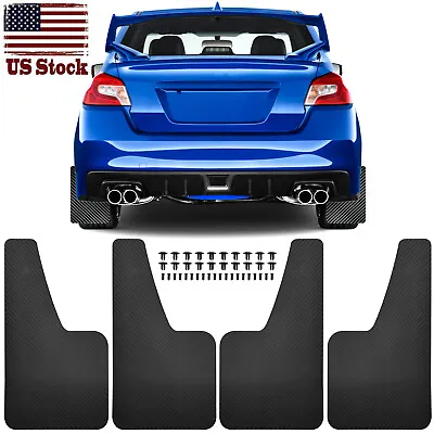 4Pcs Carbon Fiber Universal Mud Flaps Splash Guards Car Set BLACK Race Sport  • $25.75