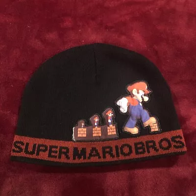 2009 Nintendo Super Mario Brothers Bros Power Up Black Knit Hat Cap Beanie • $6.99