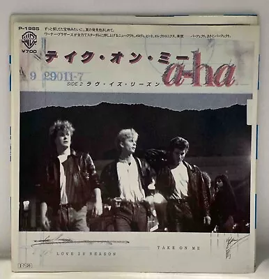 A-ha - TAKE ON ME - Love Is Reason - Japan Vinyl 7  Single - INSERT - P-1985 • $15.99