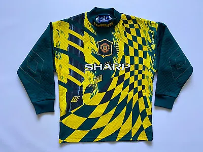 Vintage Manchester United 1994/1997 Goalkeeper Football Shirt Jersey Umbro Child • £72