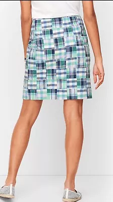 Talbots Madras Skirt Multi Color Plaid Women's 10 Petite Side Zip • $17