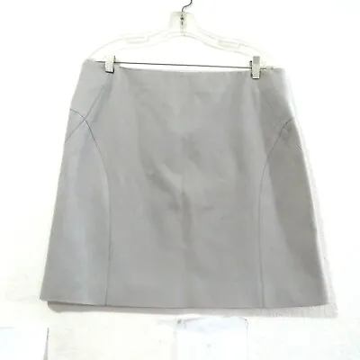 Leon Max Ltd Edition Skirt 12 Gray Cotton Silk Stretch 36 Waist 19 Length • $25.71