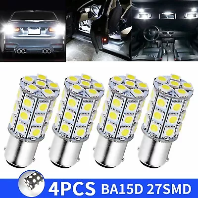 4pcs BA15D 1142 27-SMD LED Interior Light Bulbs Tail Brake Stop Lamp 6000K White • $8.48