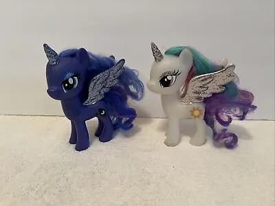 2016 My Little Pony 6  Princess Luna Nightmare Moon & Celestia Glitter Wings VGC • $27.99