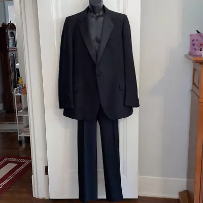 Vintage Black Tuxedo Suit From Mansour’s In Mississippi • $75