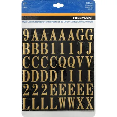 The Hillman Group 842266 7/8-Inch By 5/8-Inch Gold Letters And Numbers • $6.95