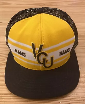 Vintage VCU Rams SnapBack Hat Trucker Cap AJD SuperStripe Double Knit  • $49.95