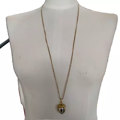 Hultquist Copenhagen Long Length Double Strand Necklace With Acorn Pendant.VGC. • £19.99