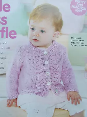 £1.50 • Buy Baby Frilled Cardigan Magazine DK Knitting Pattern - 4 Sizes To Fit 0 - 3 Years