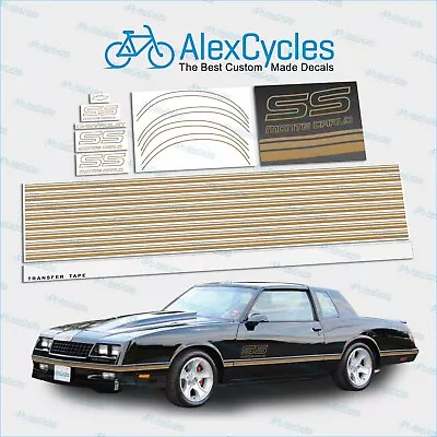 Monte Carlo SS 1987 1988 Restoration Fully GOLD Decals Vinyl Stripes Kit Chevy • $127