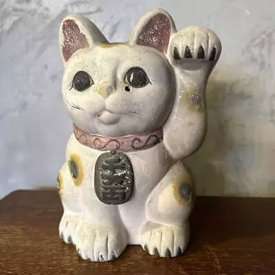 Rare Japanese Antique Manekineko Cat Lucky Charm Figurine 8.7in • $224