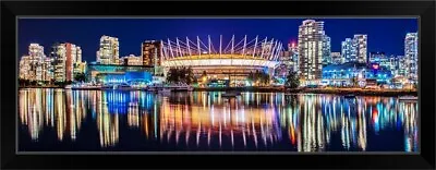 £94.13 • Buy BC Place Stadium And Vancouver Skyline Black Framed Wall Art Print, Skyline Home