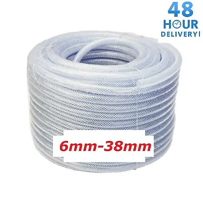 £2.40 • Buy PVC HOSE Pipe Reinforced Clear Flexible Braided Food/Oil Grade WATER Tube 6-38mm