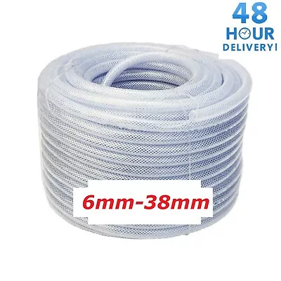 £2.40 • Buy PVC HOSE Pipe Reinforced Clear Flexible Braided Food/Oil Grade WATER Tube 6-38mm